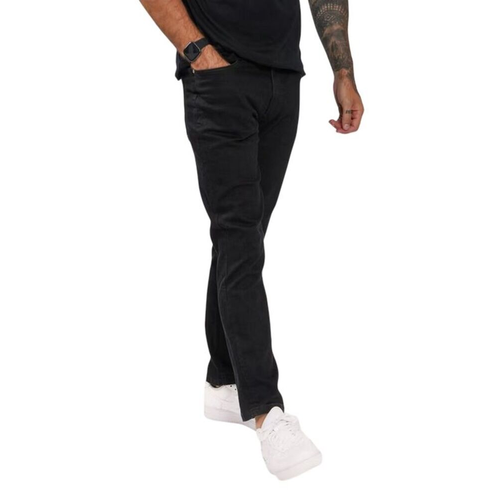 Firetrap Mens Rom Cotton Straight Jeans / Black Wash
